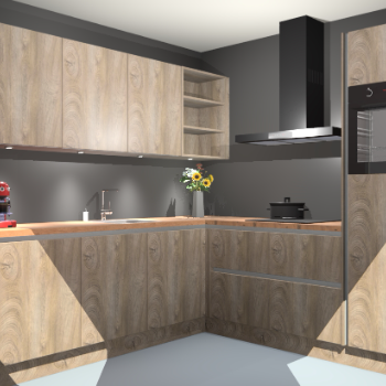 Cantaro eiken greeploze keuken Luanda 29581