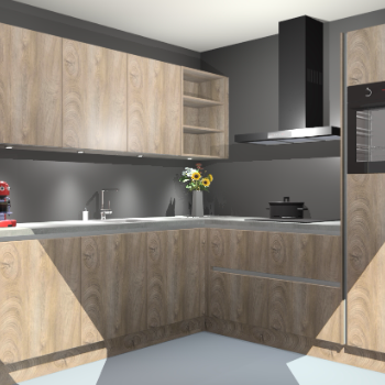 Cantaro eiken greeploze keuken Luanda 29623