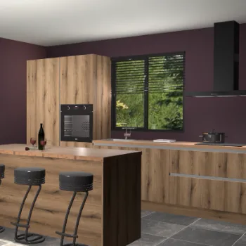 Gouden eiken greeploze keuken Bonaire 29509