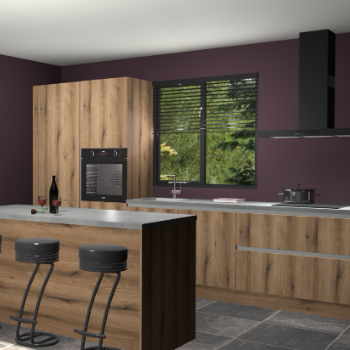 Gouden eiken greeploze keuken Bonaire 29516