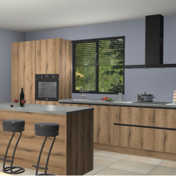 Gouden eiken greeploze keuken Bonaire 29519