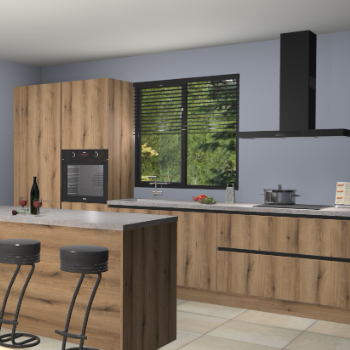 Gouden eiken greeploze keuken Bonaire 29537