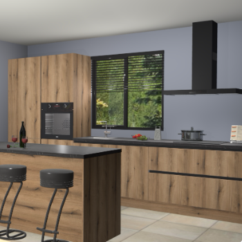 Gouden eiken greeploze keuken Bonaire 29543