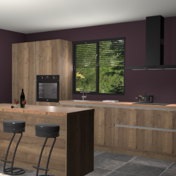 Chocolade eiken greeploze keuken Bonaire 29587