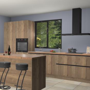 Chocolade eiken greeploze keuken Bonaire 29590
