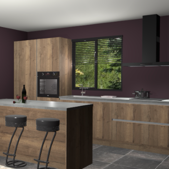 Chocolade eiken greeploze keuken Bonaire 29593