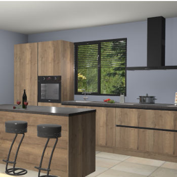 Chocolade eiken greeploze keuken Bonaire 29602