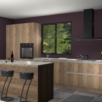 Chocolade eiken greeploze keuken Bonaire 29605