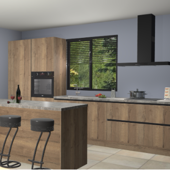 Chocolade eiken greeploze keuken Bonaire 29608