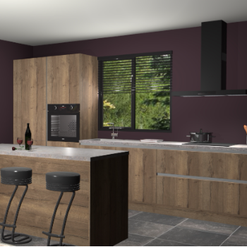 Chocolade eiken greeploze keuken Bonaire 29611