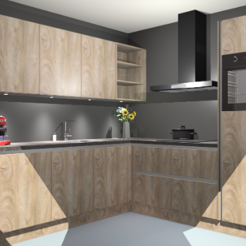 Cantaro eiken greeploze keuken Luanda 29629