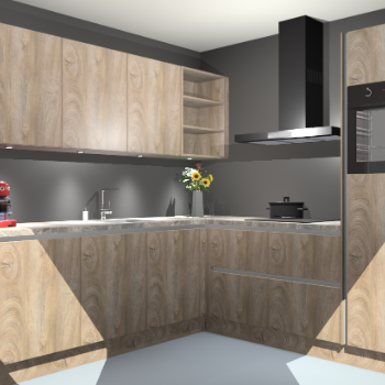 Cantaro eiken greeploze keuken Luanda 29635