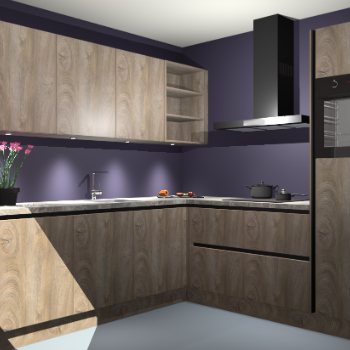 Cantaro eiken greeploze keuken Luanda 29638