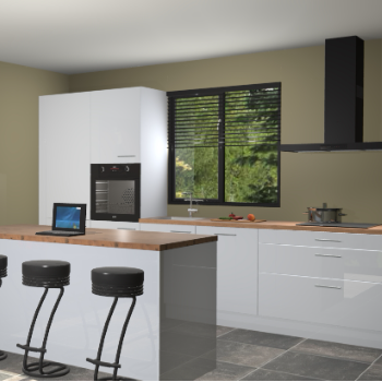 Sneeuwwitte hoogglans keuken Bonaire 29692