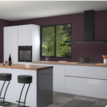 Sneeuwwitte hoogglans greeploze keuken Bonaire 29694