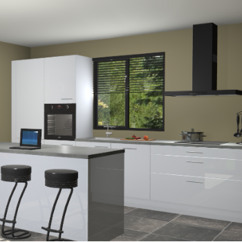 Sneeuwwitte hoogglans keuken Bonaire 29698