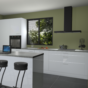 Sneeuwwitte hoogglans keuken Bonaire 29699