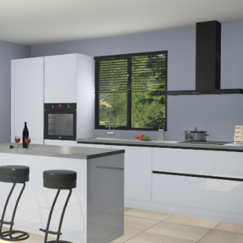 Sneeuwwitte hoogglans greeploze keuken Bonaire 29703