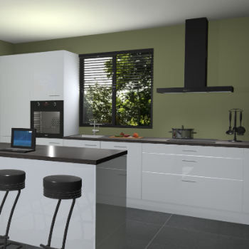 Sneeuwwitte hoogglans keuken Bonaire 29705