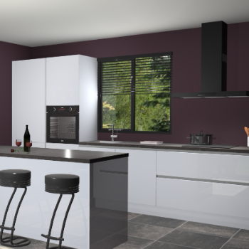 Sneeuwwitte hoogglans greeploze keuken Bonaire 29706