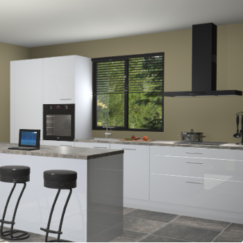 Sneeuwwitte hoogglans keuken Bonaire 29710