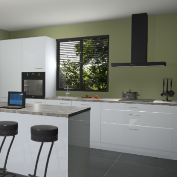 Sneeuwwitte hoogglans keuken Bonaire 29711