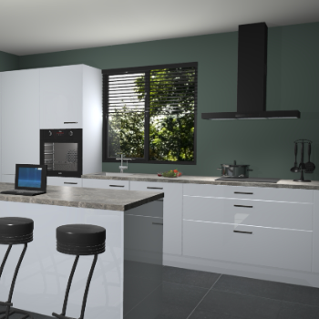 Sneeuwwitte hoogglans keuken Bonaire 29714