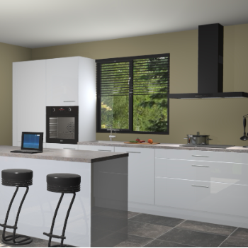 Sneeuwwitte hoogglans keuken Bonaire 29716