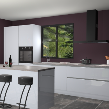 Sneeuwwitte hoogglans greeploze keuken Bonaire 29718