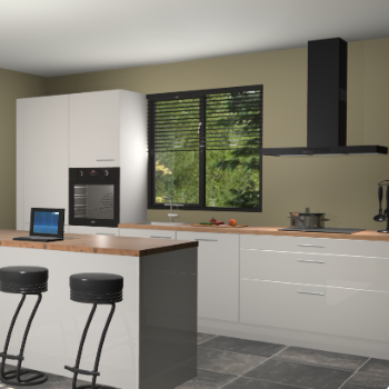 Zijdegrijze hoogglans keuken Bonaire 29771
