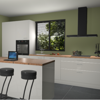 Zijdegrijze hoogglans keuken Bonaire 29772