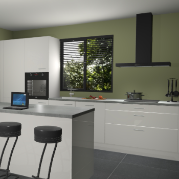 Zijdegrijze hoogglans keuken Bonaire 29778