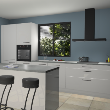 Zijdegrijze hoogglans keuken Bonaire 29780