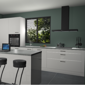 Zijdegrijze hoogglans keuken Bonaire 29781