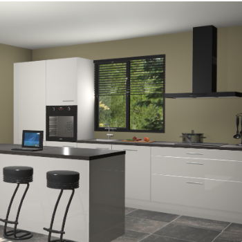 Zijdegrijze hoogglans keuken Bonaire 29783