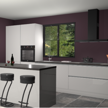 Zijdegrijze hoogglans greeploze keuken Bonaire 29785