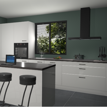 Zijdegrijze hoogglans keuken Bonaire 29787