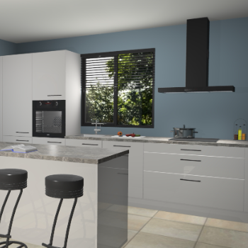 Zijdegrijze hoogglans keuken Bonaire 29792