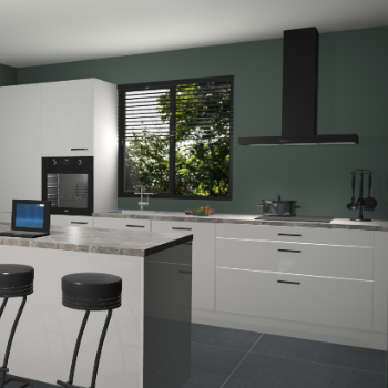 Zijdegrijze hoogglans keuken Bonaire 29793