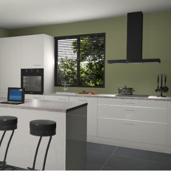 Zijdegrijze hoogglans keuken Bonaire 29796