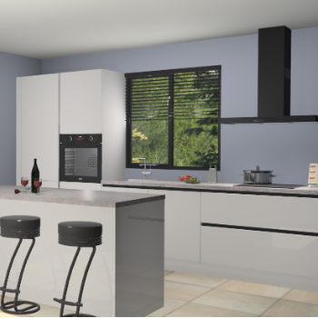 Zijdegrijze hoogglans greeploze keuken Bonaire 29800