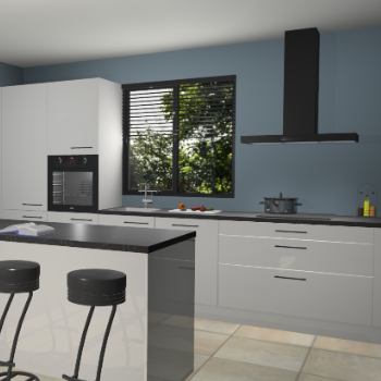 Zijdegrijze hoogglans keuken Bonaire 29804