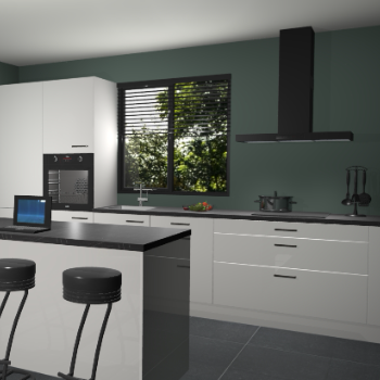 Zijdegrijze hoogglans keuken Bonaire 29805