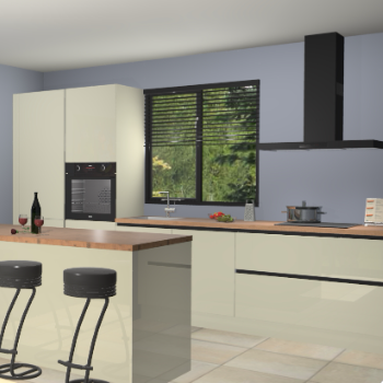 Magnolia hoogglans greeploze keuken Bonaire 29816