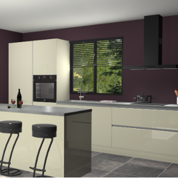 Magnolia hoogglans greeploze keuken Bonaire 29819