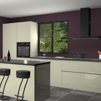 Magnolia hoogglans greeploze keuken Bonaire 29825