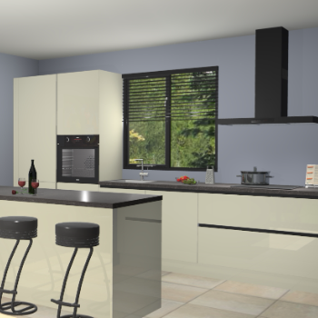 Magnolia hoogglans greeploze keuken Bonaire 29828