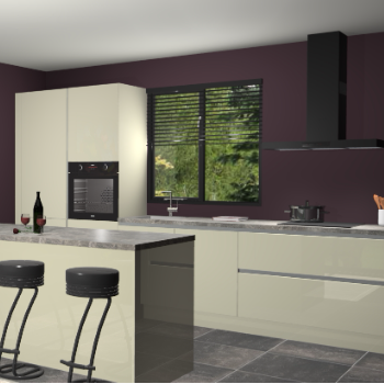 Magnolia hoogglans greeploze keuken Bonaire 29831