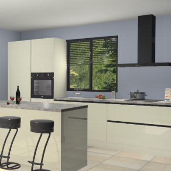 Magnolia hoogglans greeploze keuken Bonaire 29834