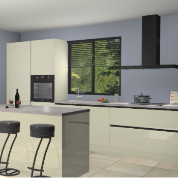 Magnolia hoogglans greeploze keuken Bonaire 29840